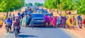 Well-wishers welcoming Hon. Dankabo