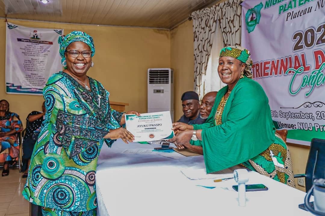 Pwaspo Re-elected NUJ Plateau Chairman, Ramnap Commends Journalists